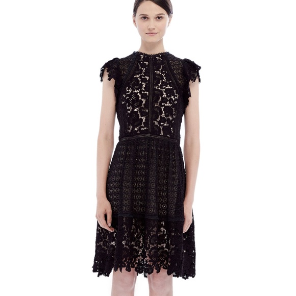 rebecca taylor black lace dress